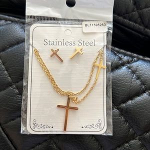 chain with stainless steel earrings